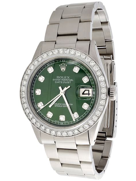 mens rolex 36mm datejust diamond watch oyster steel band custom|Datejust 36 oyster mm oystersteel.